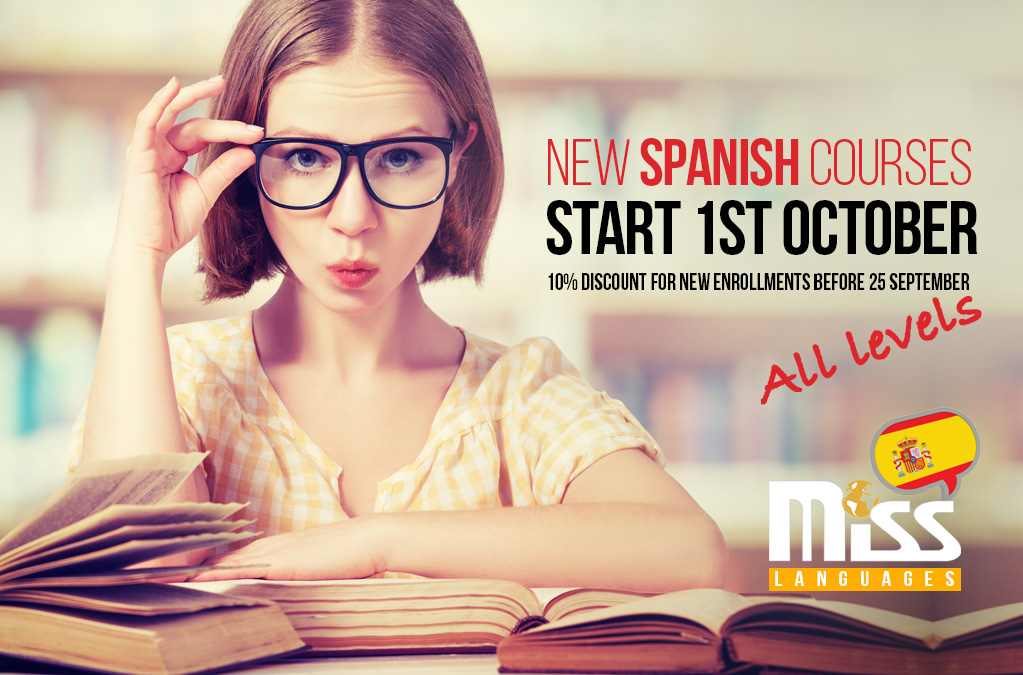 New Spanish Courses to start 1 October All levels 10% discount for new registrations before 25 September